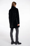 Nonna Single Breasted Fake Fur Coat Black